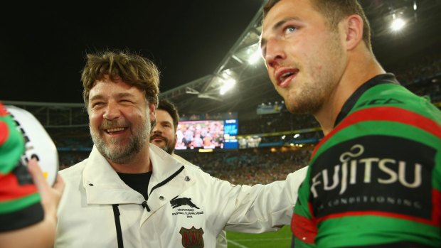 Together again: Russell Crowe and Sam Burgess.