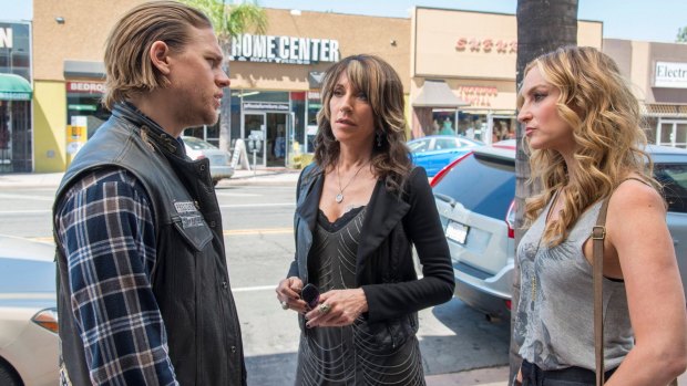 Last season: Katey Sagal (centre) in <i>Sons of Anarchy</i>, which is into its last season.
