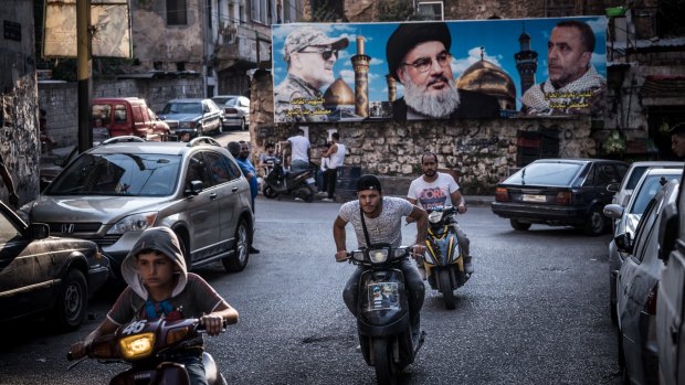 Hassan Nasrallah, the leader of Hezbollah, on a billboard in Beirut. In recent years, Hezbollah has evolved into a regional power thanks to the Syrian and Iraqi conflicts.