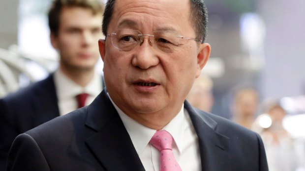 Usually softly spoken: North Korea's Foreign Minister Ri Yong-ho.