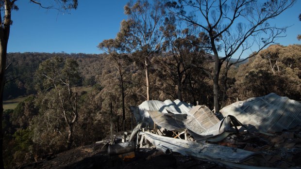 Destruction at Separation Creek after fire swept through. 