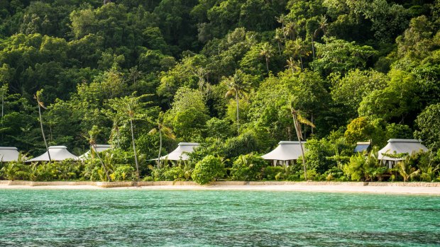 Bawah's huts are hidden in the jungle.