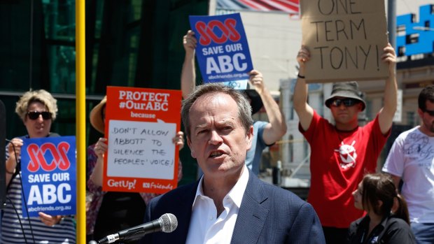 'This is a government of censorship': Bill Shorten at the Melbourne rally.