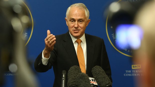Prime Minister Malcolm Turnbull during a press conference in Randwick.