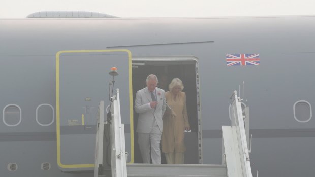 Prince Charles and his wife Camilla, Duchess of Cornwall arrive in Delhi on Wednesday.
