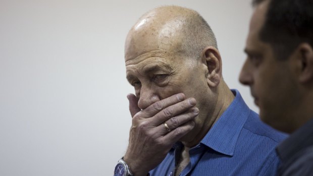 Former Israeli prime minister Ehud Olmert was sentenced to eight months' jail on Monday.
