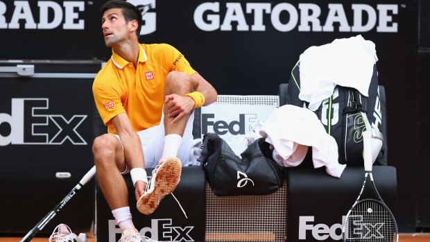 Not happy: Novak Djokovic of Serbia.
