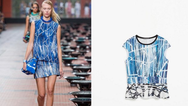 Kenzo or Zara? A blue Zara topped inspired by a print on a Kenzo dress.