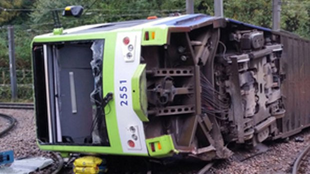 Seven people died when the tram rolled on a sharp bend. 