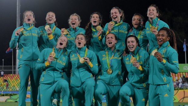The Australian women's sevens team won gold in Rio.