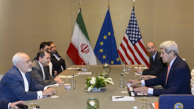 US and Iranian negotiators meet at Geneva's Intercontinental Hotel on Saturday. 