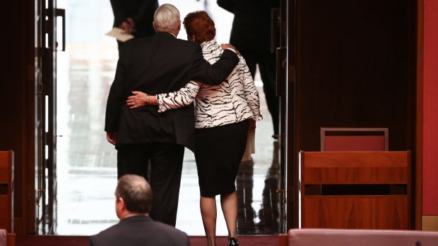 Senator Brian Burston with One Nation leader Pauline Hanson.