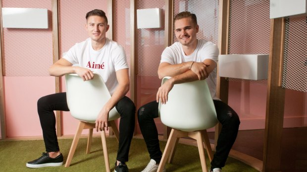 Nik Mirkovic, left, and Alex Tomic credit the glowing results from their teeth-whitening business HiSmile to social media.