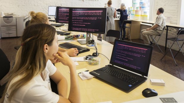 June 2017: Screens inside a retail store in Kiev show a demand for ransom on computers infected by the 'Petya' virus. 