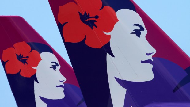 "Flower of the sky": Hawaiian Airlines. 