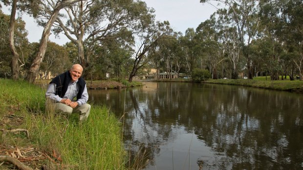 Microbiologist Professor Ben Cocks in 2013 at the La Trobe University pond where the Pandoravirus was found.