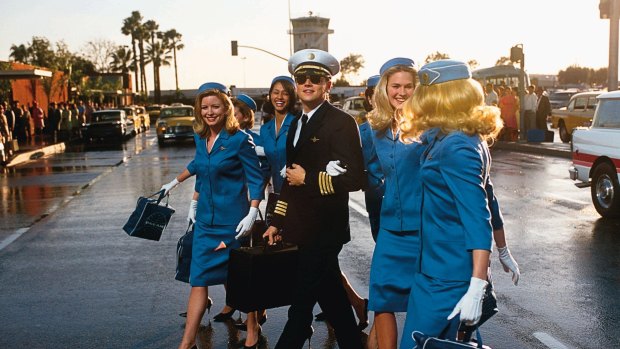 Leonardo DiCaprio (centre) as Frank Abagnale  in the movie Catch Me If You Can.