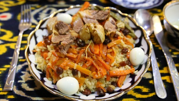 Plov, the Uzbek national dish.