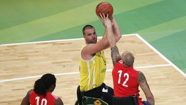 Rollers captain Brad Ness in action at the Athens Paralympics.