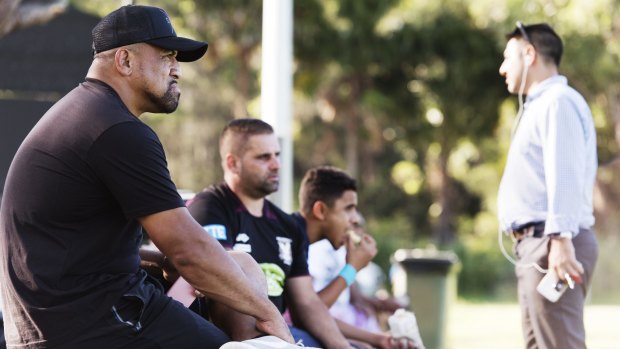 Sidelined: John Hopoate has been stood down from coaching Manly's under-18 SG Ball team.