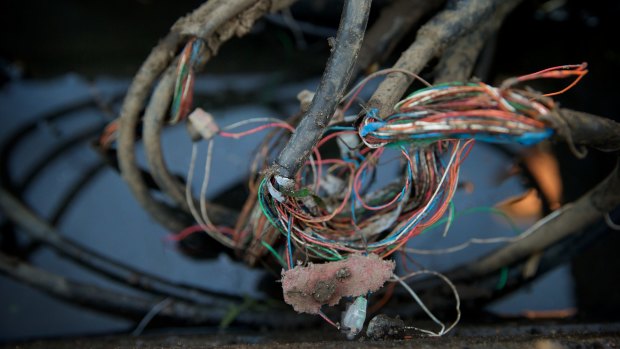 Telephone lines near Ryde Joinery, in Punchbowl, that have been out of order since April.
