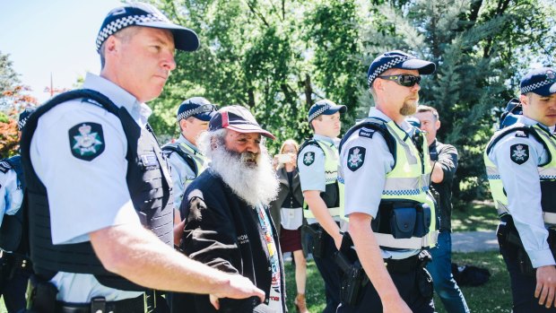 A Tent Embassy activist was arrested on Thursday.