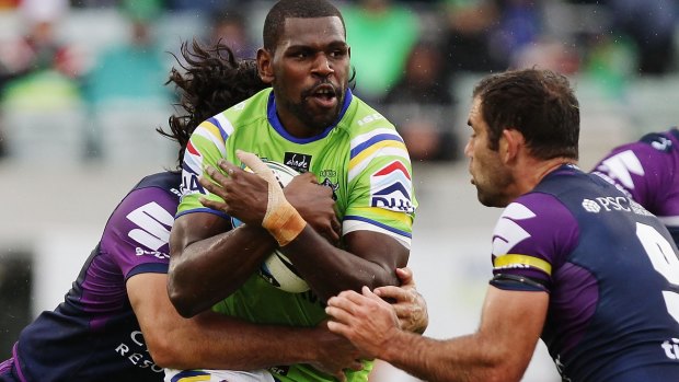 Edrick Lee sporting his new style against Melbourne Storm on Sunday. 