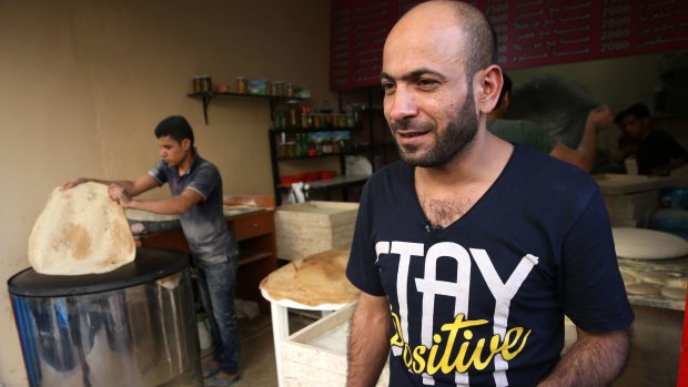  Abdul Halim al-Attar outside his bakery in Beirut.