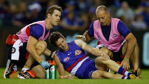 Successful surgery: Bob Murphy was injured in the final stages of the Dogs' loss to Hawthorn.