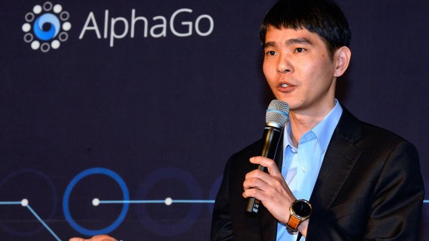 South Korean professional Go player Lee Se-dol  after the match against Google's artificial intelligence program, AlphaGo.