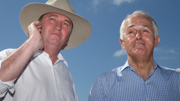 Deputy Prime Minister Barnaby Joyce and Prime Minister Malcolm Turnbull – facing a Coalition divided by differing unemployment rates in their electorates.