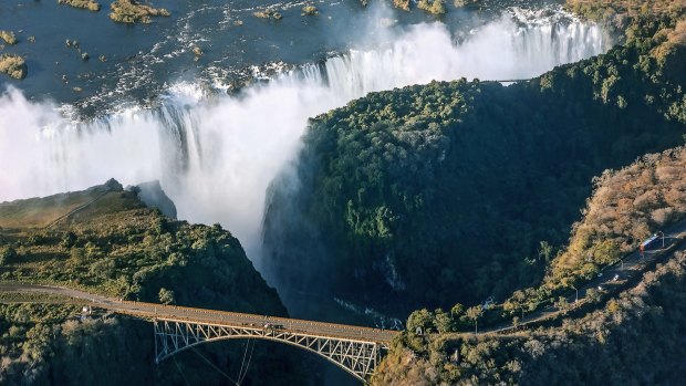 Victoria falls is the largest curtain of water in the world (1708 m wide).