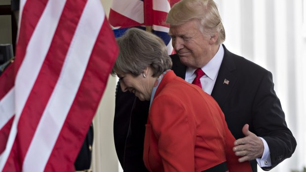 Trump welcomes May to the White House.