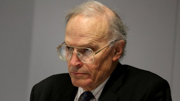 Commissioner Dyson Heydon at the Royal Commission into Trade Union Governance and Corruption. 