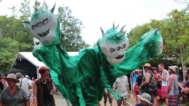 This monster at Woodford Folk Festival is just a big softy anyway.