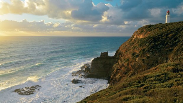 Cape Schanck lighthouse on the Mornington Peninsula, which was built in 1859 from the surrounding local limestone.
