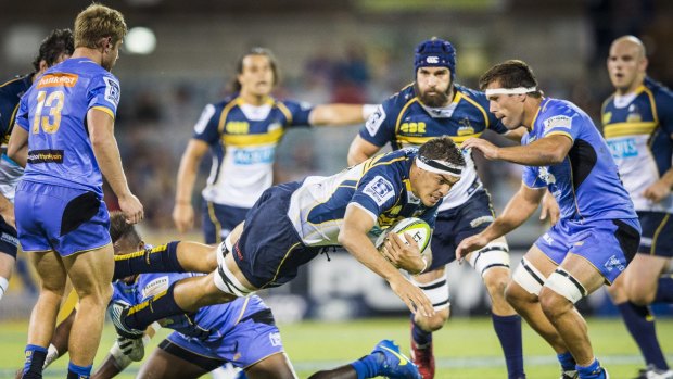 Brumbies lock Rory Arnold scores his first Super Rugby try.