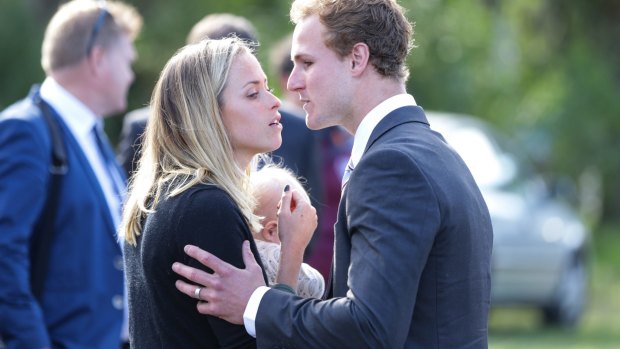 Family man: Daly Cherry-Evans with his partner Vessa Rockliff after he announced he would be staying at Manly.