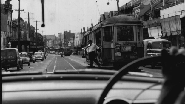 The end was near: a tram on Oxford St., Paddington, on February 1, 1957.