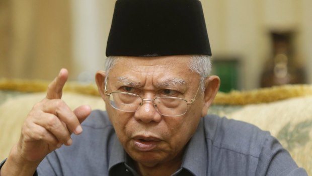 Indonesia Ulema Council (MUI) chairman Ma'ruf Amin speaks during an interview with Fairfax Media on Tuesday.