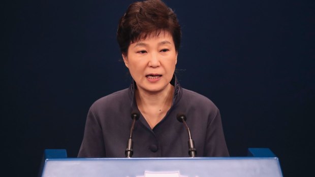 South Korean President Park Geun-hye offers a public apology over the Choi Soon-sil affair on October 25.