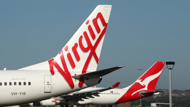 Virgin and Qantas at Sydney Airport.
