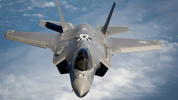 An F-35 in flight off the coast of Florida.