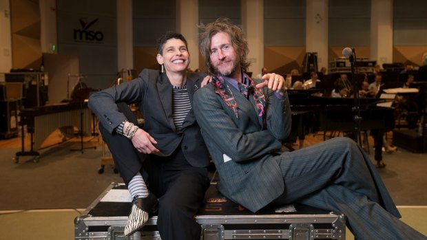 Deborah Conway and Tim Rogers in rehearsal for Nothing Has Changed.