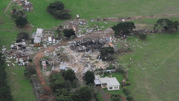 The devastation after the Derrinallum explosion. 