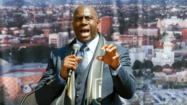 Former Los Angeles Lakers star Magic Johnson is worried by the direction of Donald Trump's presidency.