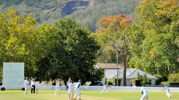 Picturesque Bradman Oval backed by Mt Gibraltar and one of its hallmark quarry scars.