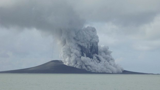 A volcano that has been erupting for several weeks near Tonga in the South Pacific Ocean has created a new island in the ocean.