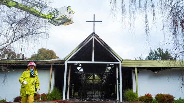 A fire has completely destroyed the Tuggeranong Baptist Church. 