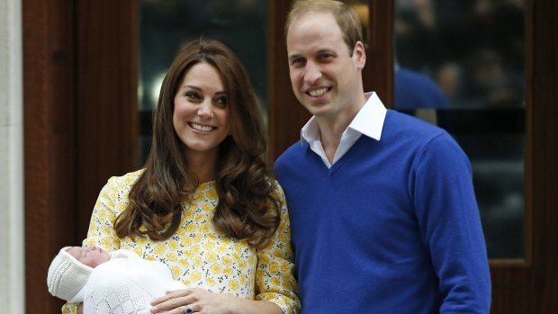 All in a day's work: Kate Middleton and Prince William with Charlotte Elizabeth Diana.